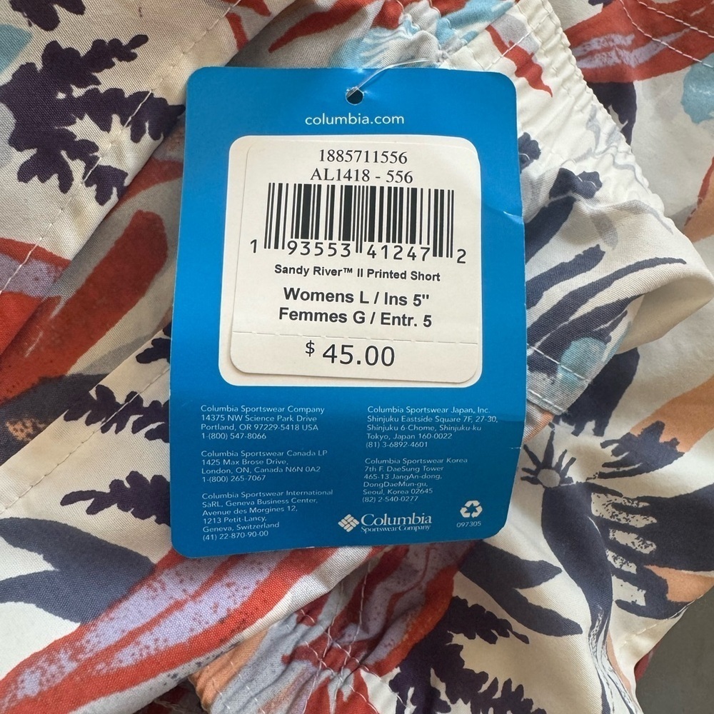 NWT! Women’s Columbia Sandy River II floral printed 5” shorts Large - Picture 6 of 6